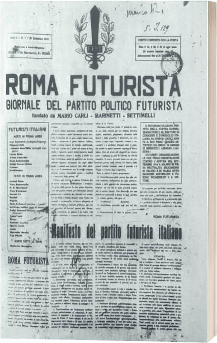 Обкладинка журналу «Roma futurista», 1918 рік